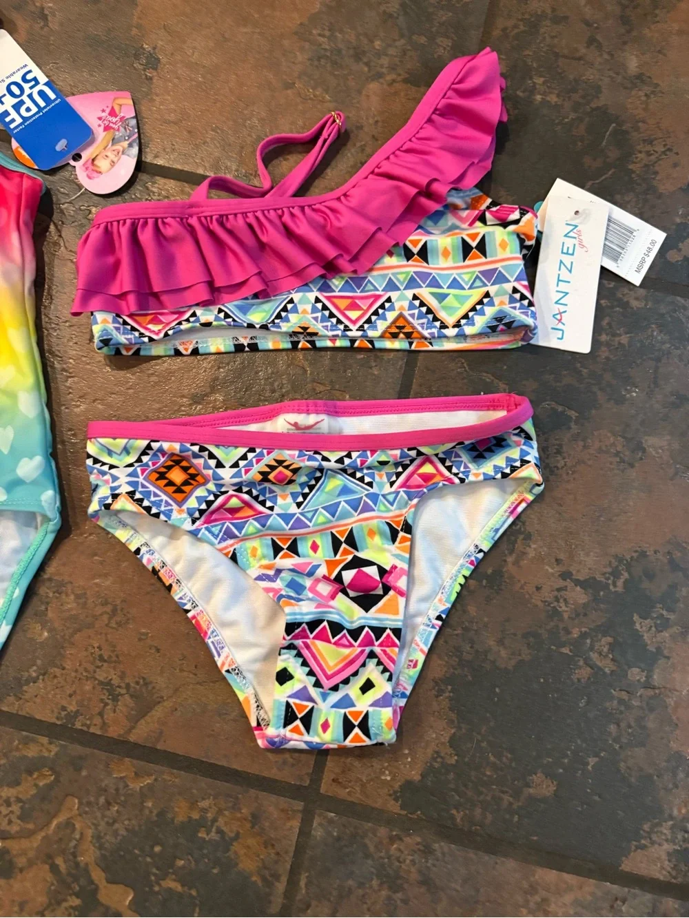 🌿Girls Rainbow Gradient One-Piece & Bikini Set - Multi
